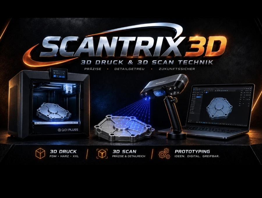 Scantrix 3D Werkstatt mit neuem 3D-Drucker und 3D-Scanner